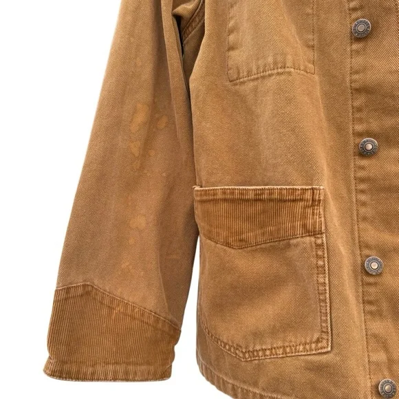 Rolla's Women's Denim Corduroy Barn Jacket in Washed Cocoa Size Medium (10) - Picture 9 of 11
